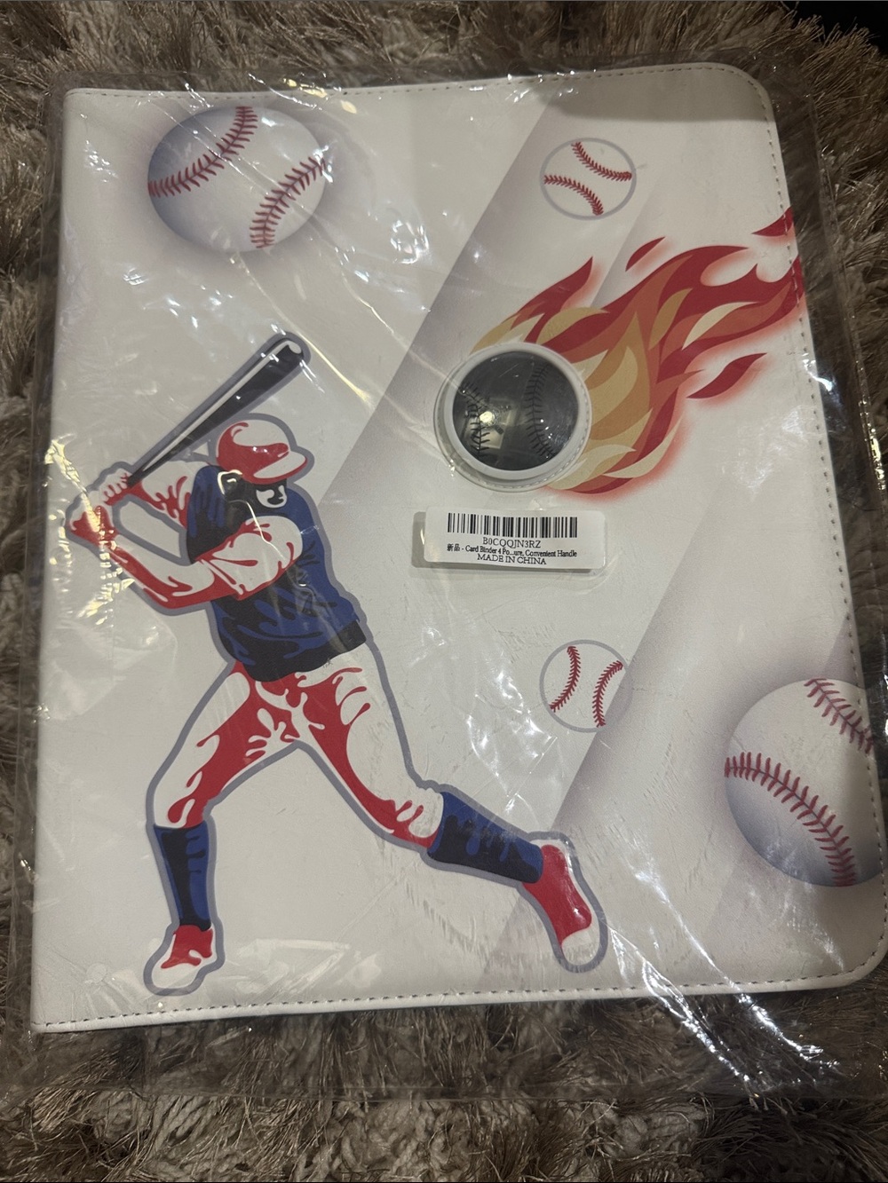 Baseball-Themed Party Placemats - White with Red & Blue Design